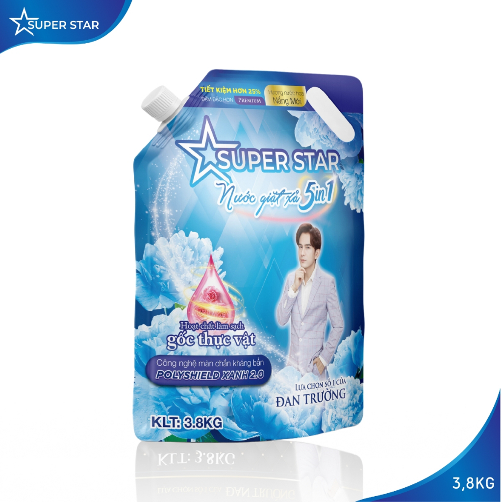 [COMBO KHỔNG LỒ] 3 Món Super Star Túi Giặt Xả 3.8kg, Lau Sàn 3.8kg, Rửa Chén 3.8kg