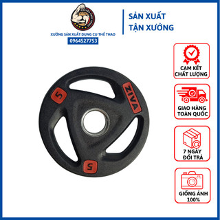 Tạ Miếng 3 Lỗ Cao Cấp Bọc Cao Su Non Ziva 5kg