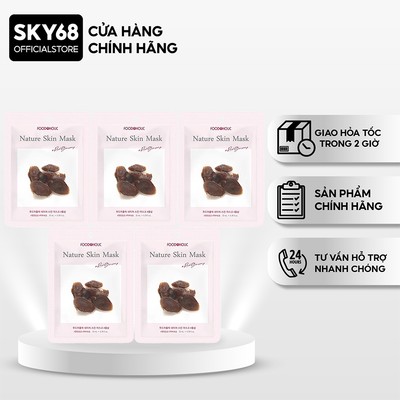 Combo 5 Mặt Nạ Nhân Sâm Săn Chắc Da, Giảm Thâm Nám Foodaholic Nature Skin Mask 23gx5 - Red Ginseng