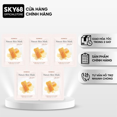 Combo 5 Mặt Nạ Sữa Ong Chúa Dưỡng Ẩm và Se Khít Lỗ Chân Lông Foodaholic Nature Skin Mask 23gx5 - ROYAL JELLY x5