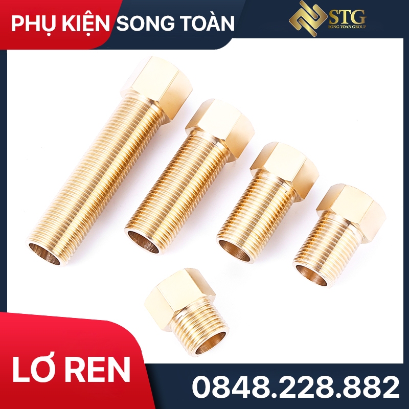 Lơ Ren Phi 21 Dài 5cm & 7cm & Nối Ren Ren Trong Ren Ngoài - Đồng Thau  Sơ mi & cả rá ngược