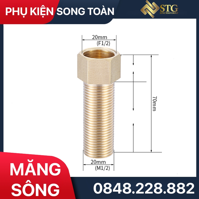 Lơ Ren Phi 21 Dài 5cm & 7cm & Nối Ren Ren Trong Ren Ngoài - Đồng Thau  Sơ mi & cả rá ngược