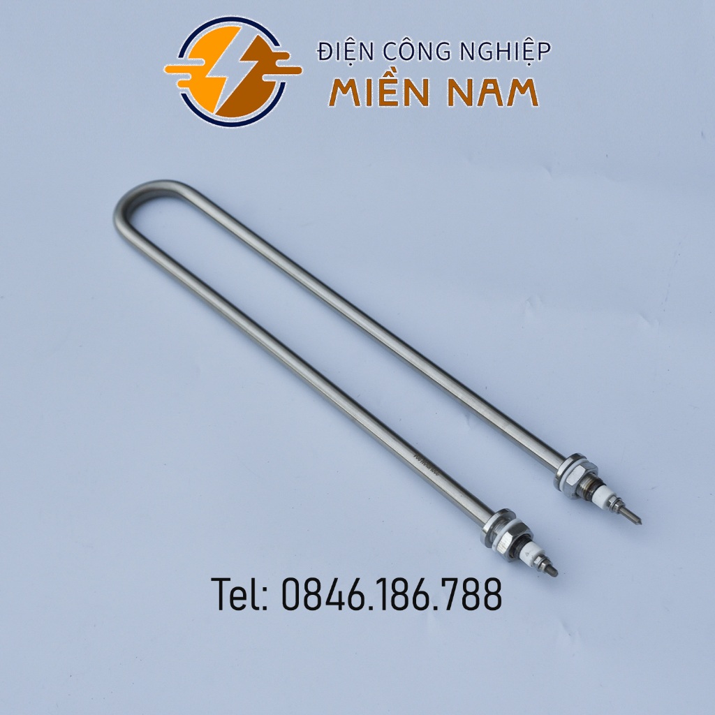 Thanh nhiệt đun nước chữ U đơn chiều dài 65cm, công suât 4Kw 5Kw,6kw, điện áp 220V 380V chất liệu Inox 304