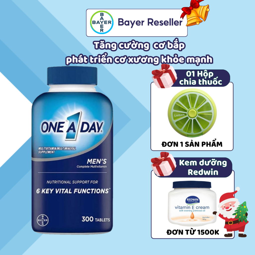 Vitamin tổng hợp cho nam tăng cường đề kháng One a day men Bayer 300 Viên giúp cơ thể khỏe mạnh cường tráng của Mỹ