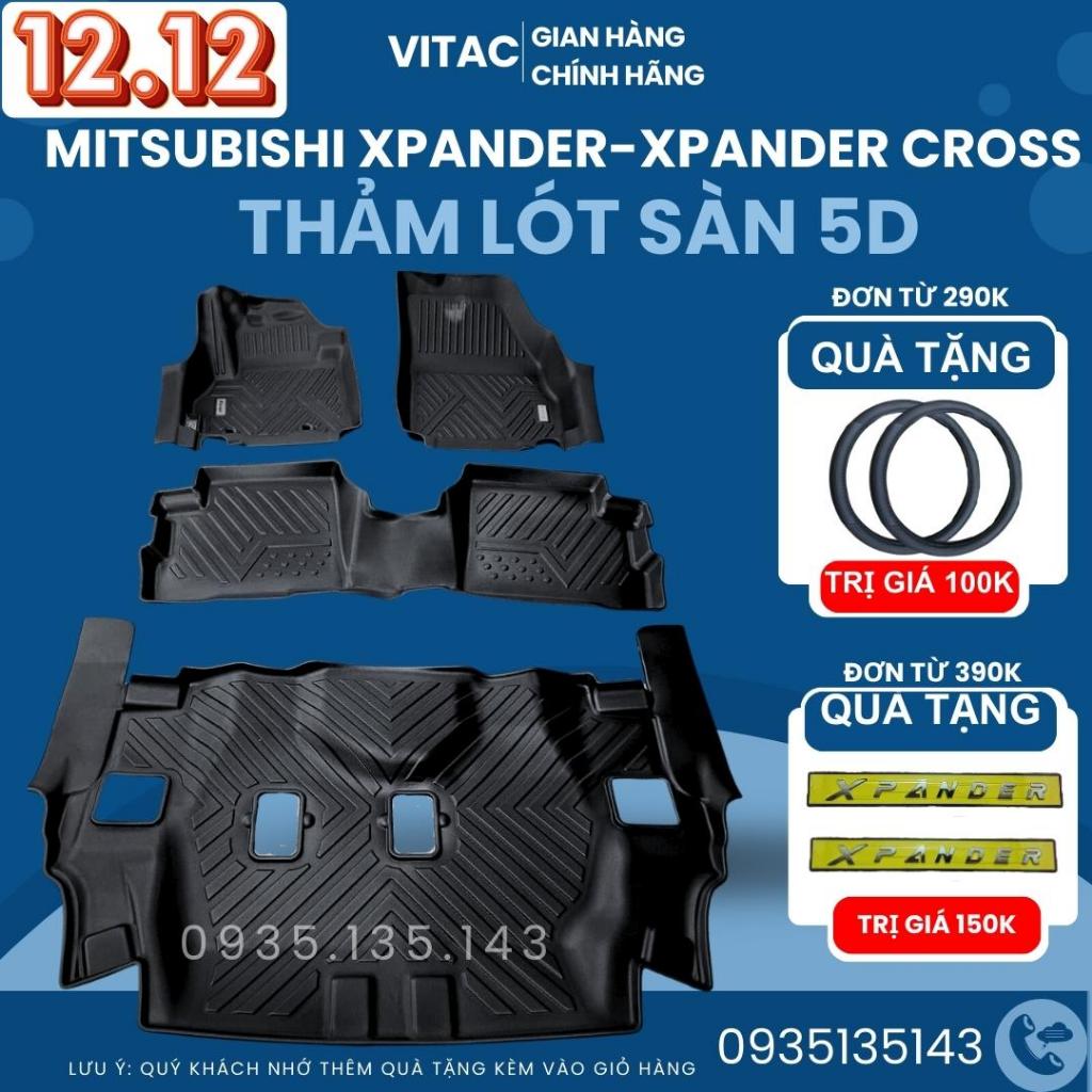 Thảm lót sàn ô tô 5D Mitsubishi Xpander/Cross 2018 - 2023 đúc nguyên khối TPV (4 tấm/Bộ)
