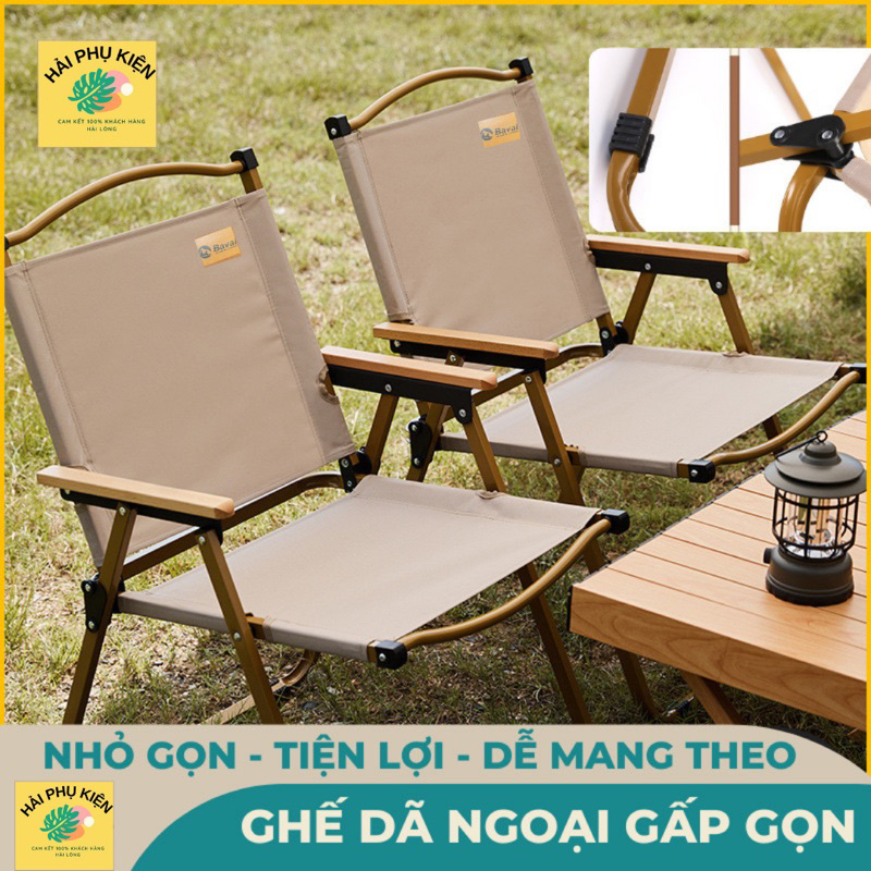 Ghế gấp gọn Dã Ngoại Có Tựa Lưng, Ghế Camping Gấp Gọn Thương Hiệu cao cấp Tmoutain, Khung Nhôm Tay Cầm Gỗ Chắc Chắn-GCC2
