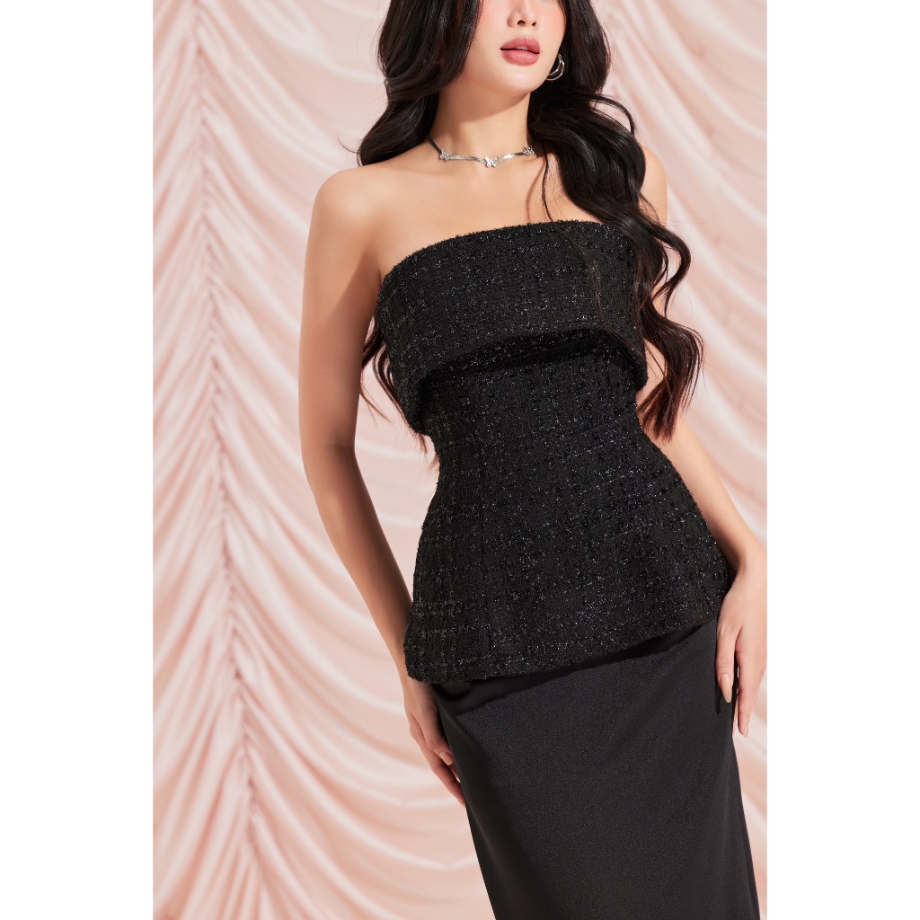 Áo Nữ Thiết Kế Cúp Ngực Vải Tweed Thanh Lịch - ASTER TOP - GOÛT DE JUN