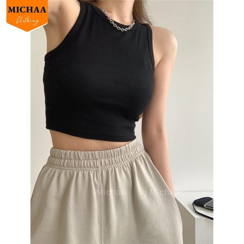 Áo Ba Lỗ Ngược Nữ Croptop SÁT NÁCH KHÔNG TAY Ôm Body Mặc Đẹp, Áo 3 Lỗ Balo Basic Ulzzang - MICHAA