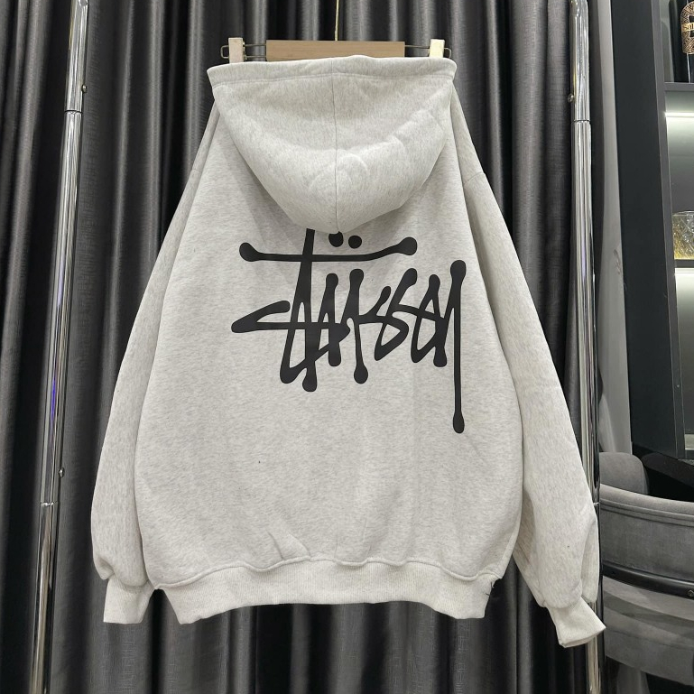 Áo hoodie in họa tiết chữ kí Stussy, hoodie unisex form rộng chất liệu nỉ bông hai lớp cao cấp