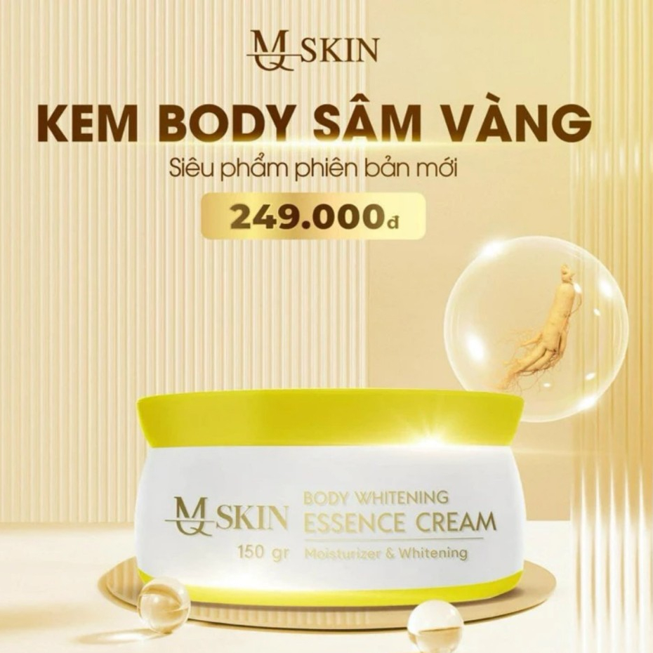 Kem dưỡng trắng da body Sâm vàng  MQ Skin 150g - tặng kèm kích trắng