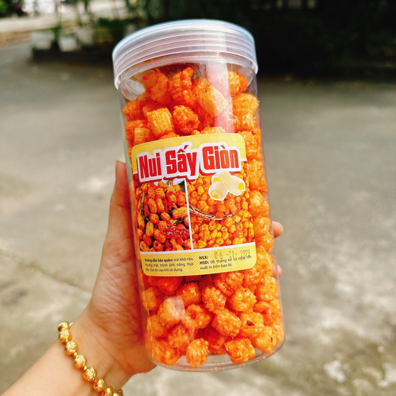 Nui Sen Sấy Bơ Cay lon pet 300G ►FREESHIP◄ Nui chiên thơm ngon - ngon tuyệt vời │ Gia Lai market