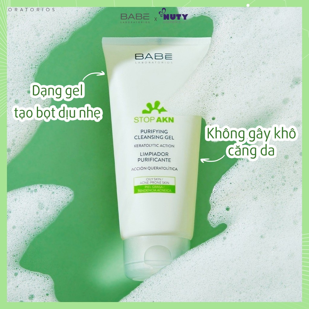 Gel Rửa Mặt Dịu Nhẹ Babe Stop AKN Purifying Cleansing Gel (200ml)