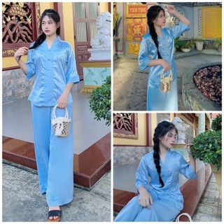 Đồ lam đi chùa #bà ba lai vải gấm# quần áo nữ