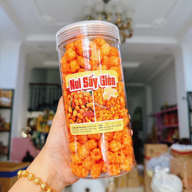 Nui Sen Sấy Bơ Cay lon pet 300G ►FREESHIP◄ Nui chiên thơm ngon - ngon tuyệt vời │ Gia Lai market