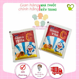 🍊bdf gluco vita c - viên ngậm vitamin c - gói 12 viên