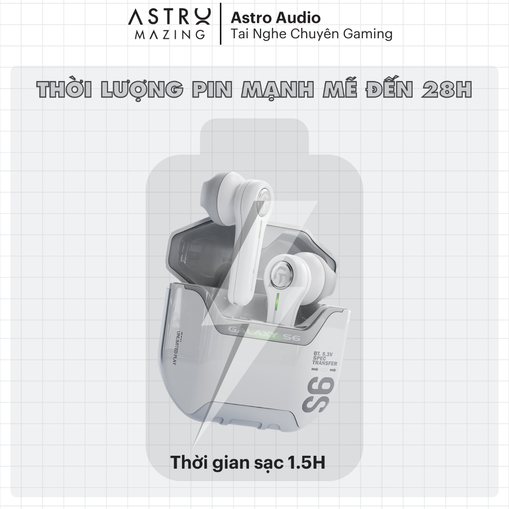Tai nghe gaming không dây TWS Fingertime S6 by AstroMazing - Tai nghe không dây true wireless cho mọi thiết bị