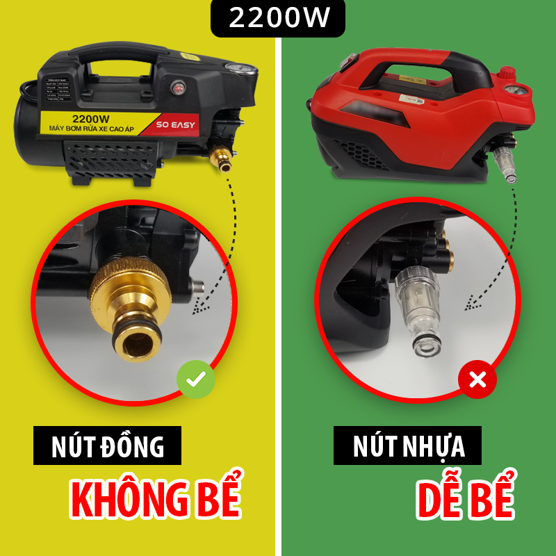 [HCM] Máy rửa xe gia đình, may rua xe công suất mạnh 2200W SE002B3-15M máy rửa xe áp lực cao, máy xịt rữa xe dễ dàng