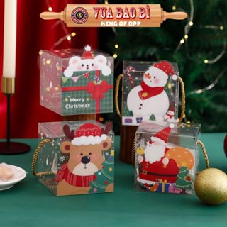  Hộp đựng quà Giáng Sinh trong suốt 9.5*9.5*9.5 có dây xách - VUA BAO BÌ 