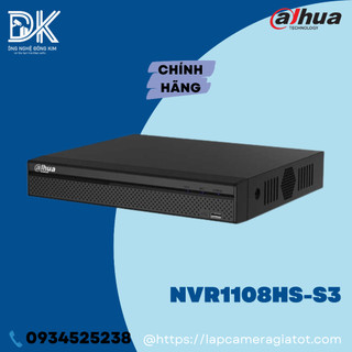 Đầu ghi hình ip dahua 8 kênh dhi-nvr1108hs-s3/h hỗ trợ camera 8mp