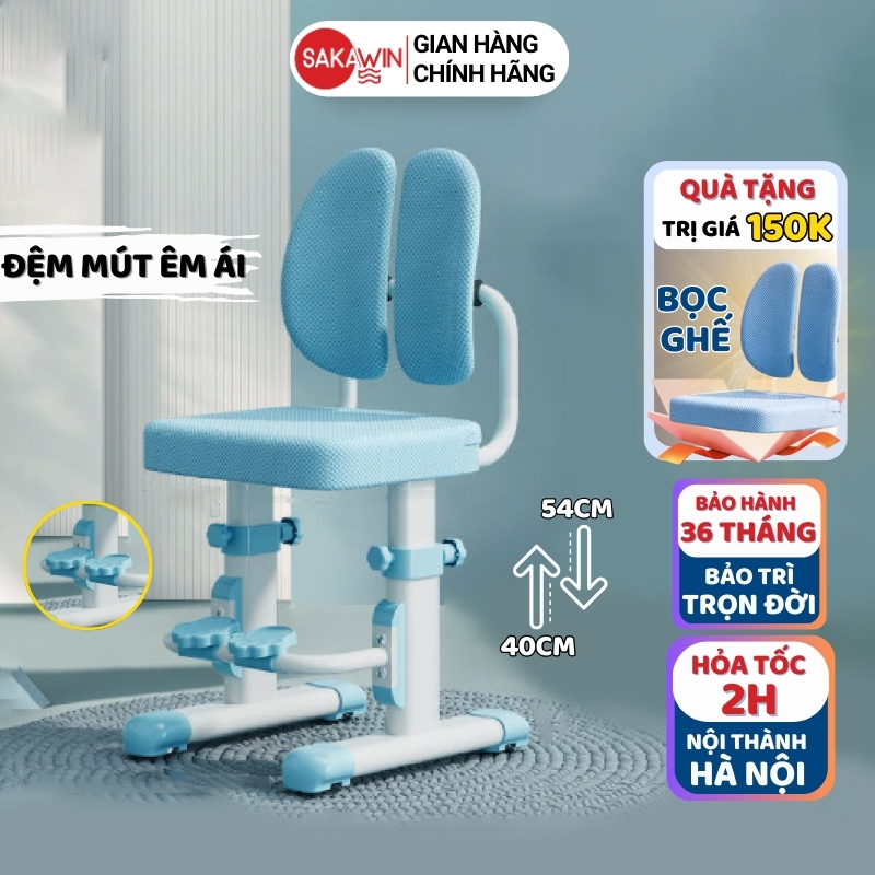 Ghế chống gù cho bé Sakawin G24 - ghế học sinh giá rẻ nâng hạ chiều cao,có tựa chân