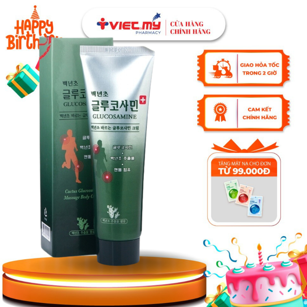 Dầu lạnh xanh Glucosamine Hàn Quốc tuýp 150ml mát lạnh dễ chịu nhanh chống đánh tan các cơn đau nhức SP000067