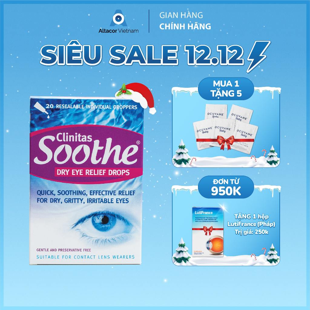 Dung dịch nhỏ mắt Clinitas Soothe 0.4% - Ý