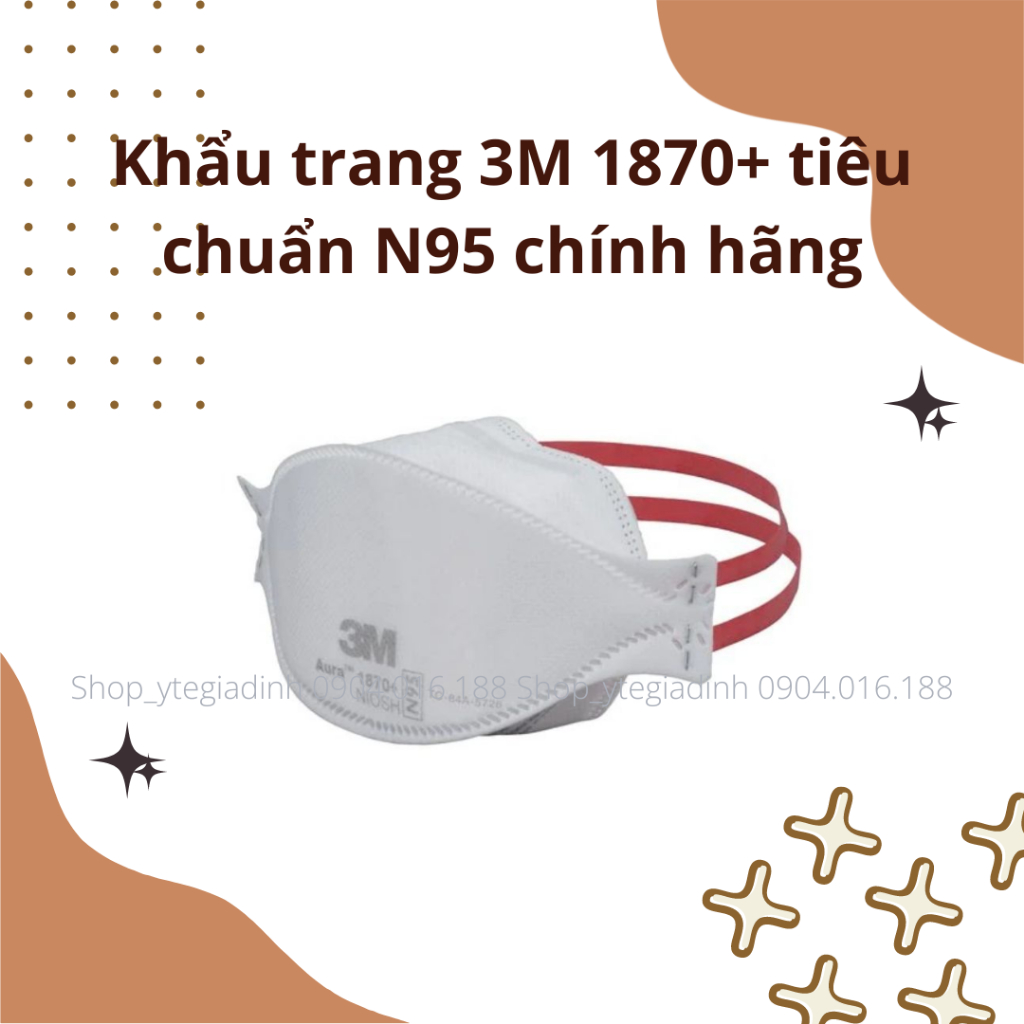 Khẩu trang 3M 1870+ tiêu chuẩn N95 chính hãng