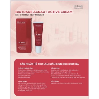 Kem chấm mụn hoạt tính Biotrade Acnaut Active Cream 15ml có tem phụ