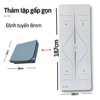 Thảm tập gấp gọn đúc 1 lớp 8mm chất liệu tpe kích thước 187x68cm gấp gọn 30x30x10cm kèm túi