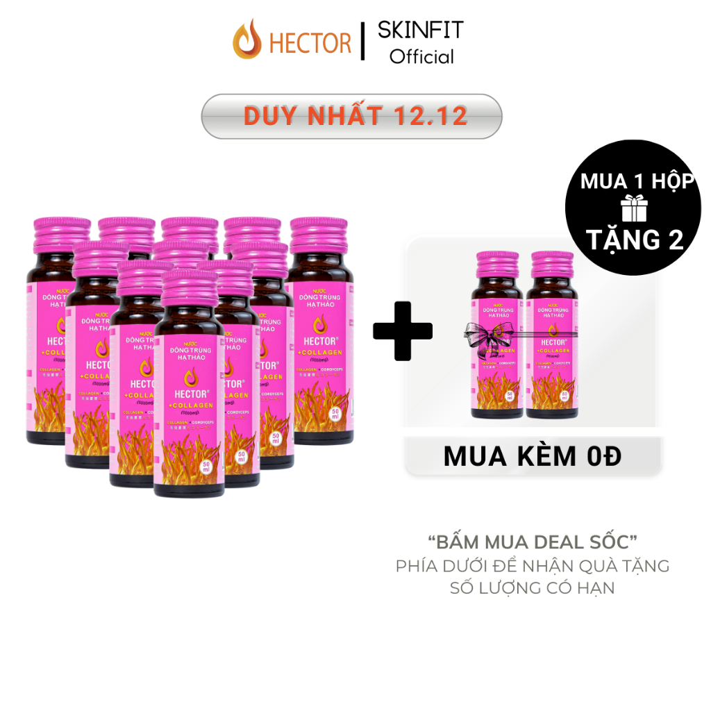 Nước hector colLagen HECTOR Sâm hộp 10 chai