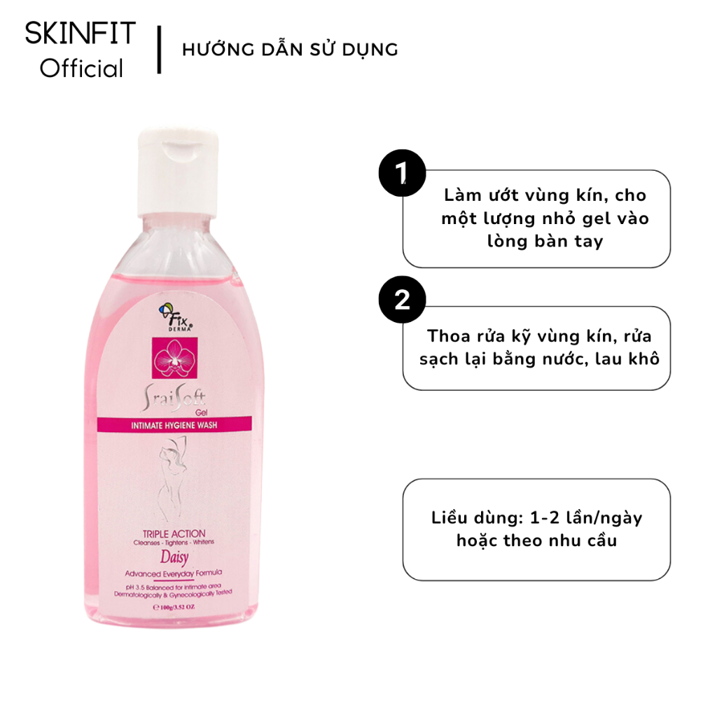 Gel Vệ Sinh Hương Nhài Fixderma Srai Soft Gel – Jamine : Giúp làm sạch, khử mùi hôI