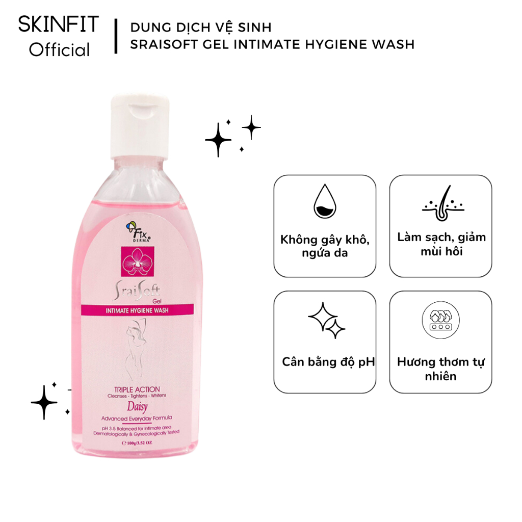 Gel Vệ Sinh Hương Nhài Fixderma Srai Soft Gel – Jamine : Giúp làm sạch, khử mùi hôI