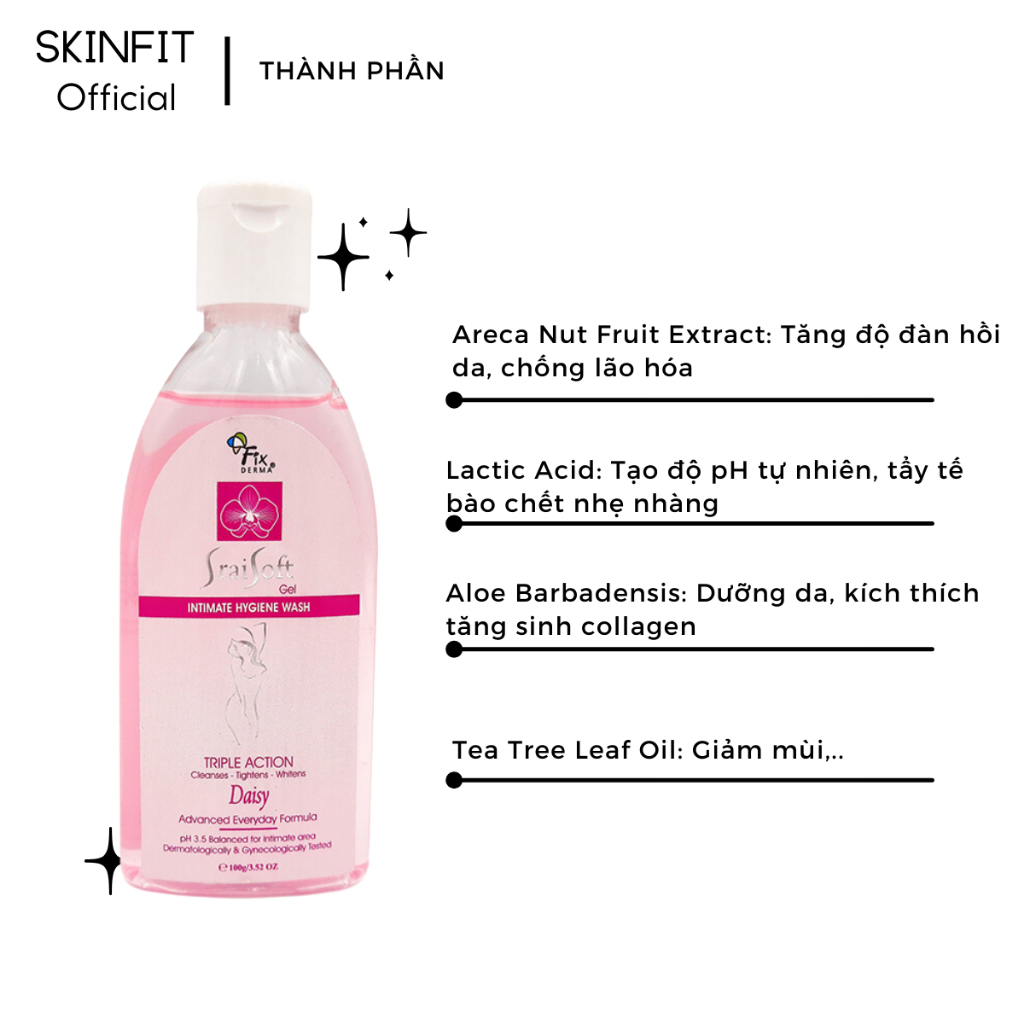 Gel Vệ Sinh Hương Nhài Fixderma Srai Soft Gel – Jamine : Giúp làm sạch, khử mùi hôI