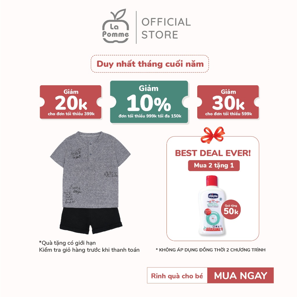 Bộ cộc tay La Pomme truy tìm cún con - Ghi