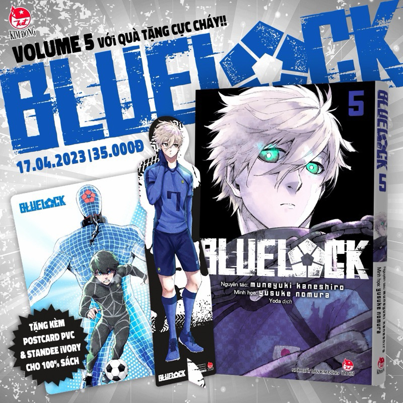 Blue Lock Vol 5 Nguyên Seal (Tặng Postcard PVC và Standee Ivory)
