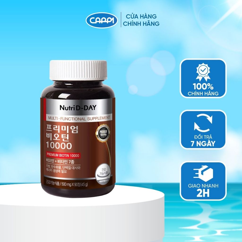 Nutri D-Day PREMIUM Biotin 10000 kích thích mọc tóc