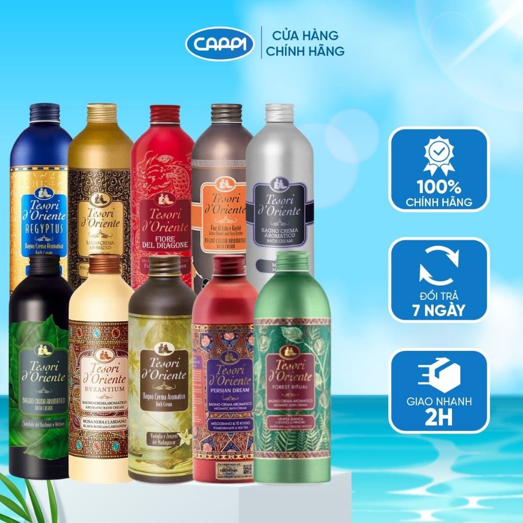 Sữa tắm nước hoa Ý Tesori d'Oriente 250ml-500ml giúp trắng da, dưỡng ẩm hương nước hoa