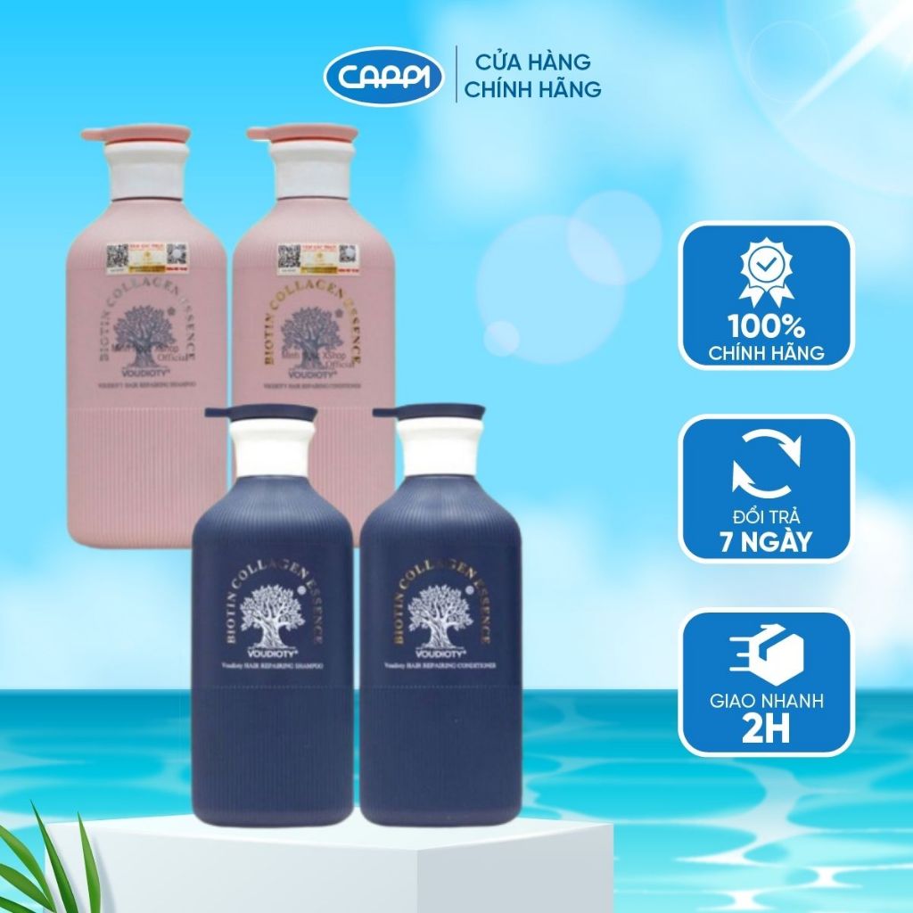 Cặp Dầu Gội Xả Hương Nước Hoa, Phục Hồi, Mềm Mượt Tóc Biotin Collagen Essence Hồng 500ml