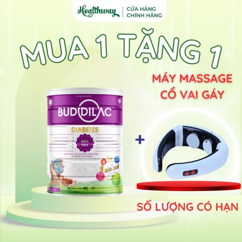 Sữa bột Buddilac Diabetes dành cho người tiểu đường, hỗ trợ ổn định đường huyết, sữa mát lon 400gr/900gr
