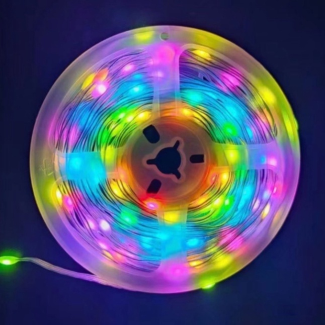 Dây đèn led RGB dài 10m 16 triệu màu, điều khiển bằng app điện thoại, nháy theo nhạc, Đèn led trang trí decor phòng