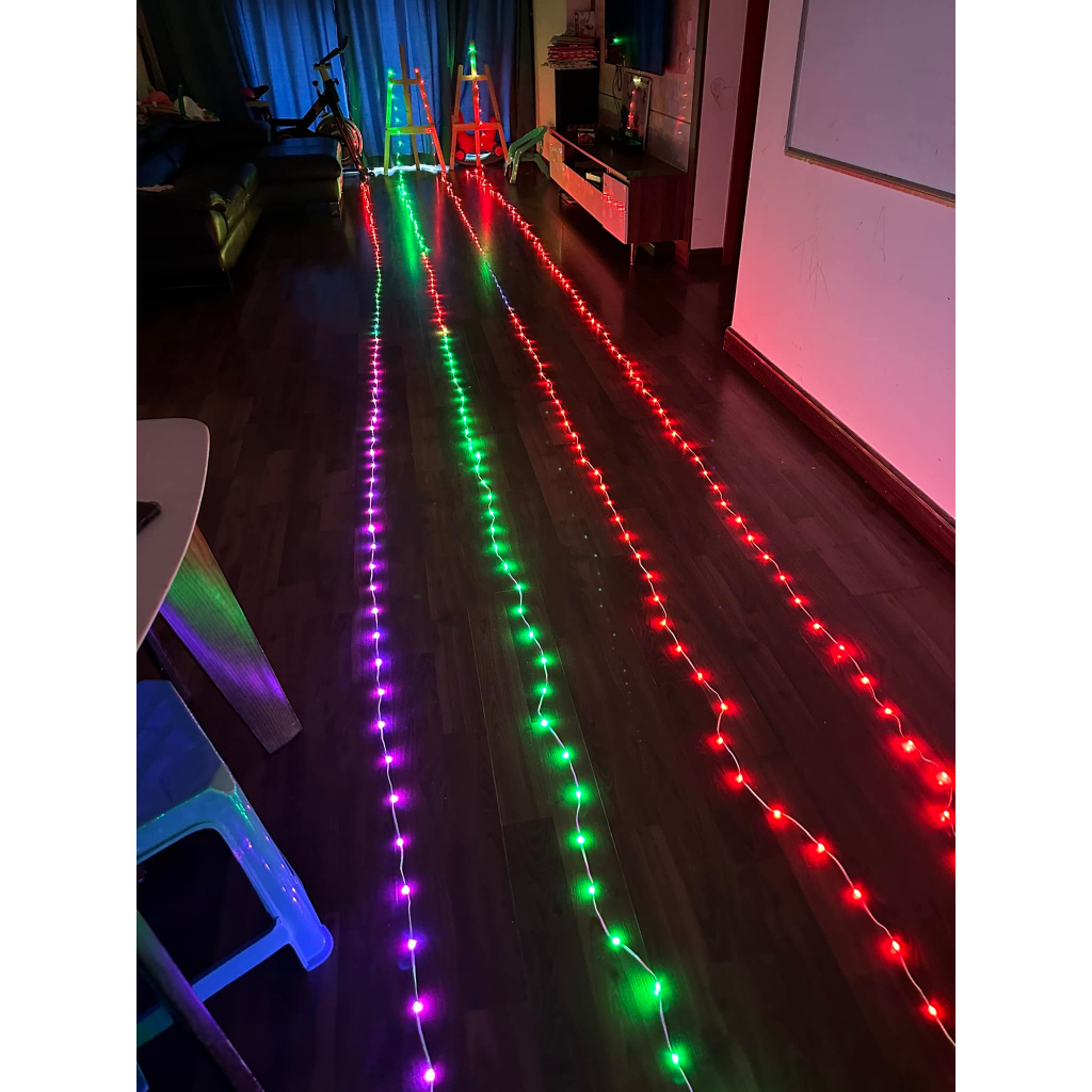 Dây đèn led RGB dài 10m 16 triệu màu, điều khiển bằng app điện thoại, nháy theo nhạc, Đèn led trang trí decor phòng