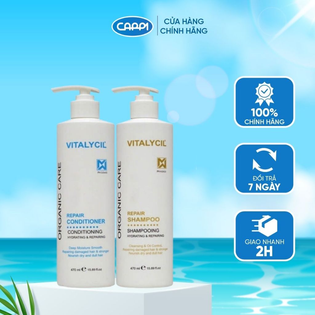 Cặp gội xả Phục hồi thiên nhiên Vitalycil 470ml/chai