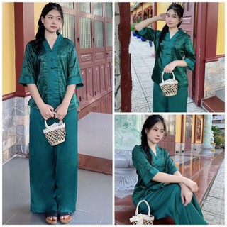 Đồ lam đi chùa #bà ba lai vải gấm# quần áo nữ
