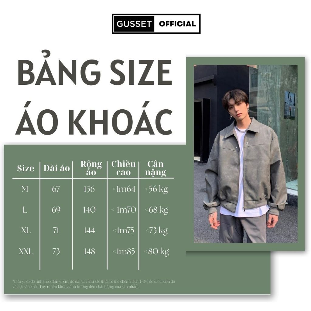 Áo Khoác Bomber Nam Da Lộn GUSSET Vải Mềm Mịn Cao Cấp, Áo Khoác Jacket Form Boxy Đính Cúc Trẻ Trung ADL03
