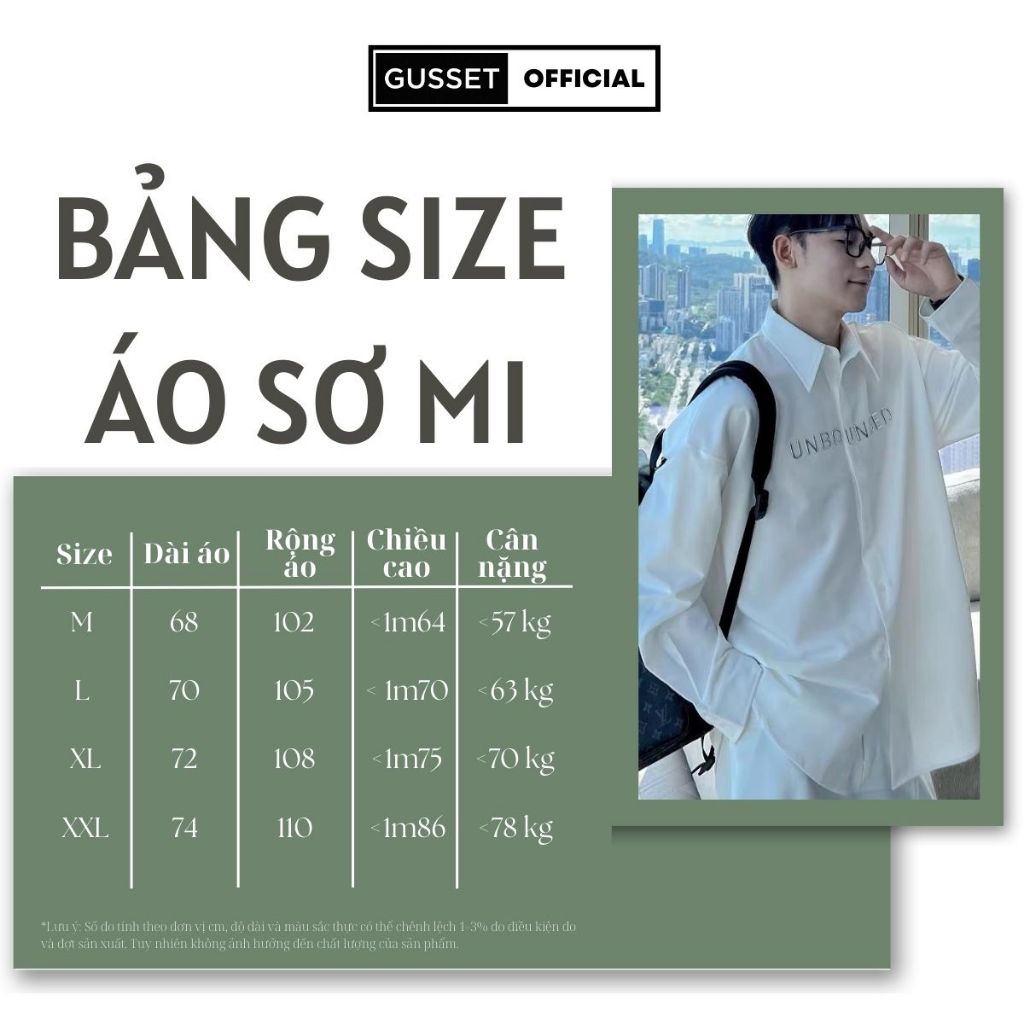 Áo Sơ Mi Nam Dài Tay GUSSET, Sơ Mi Nam Trắng Form Rộng Phối Nẹp Tay Lụa Hàn Phong Cách Trẻ Trung Cá Tính