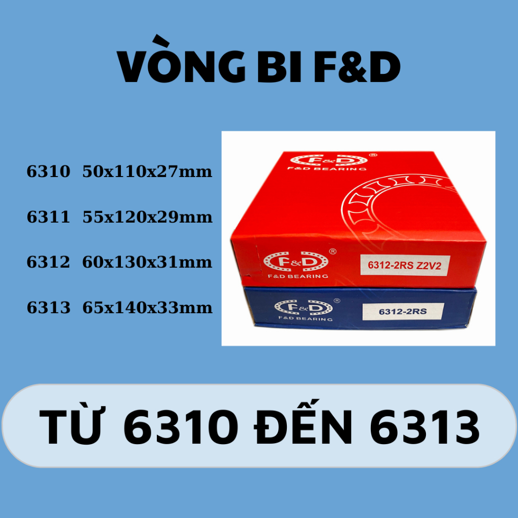 (Bạc đạn) Vòng bi F&D 6310, 6311, 6312, 6313