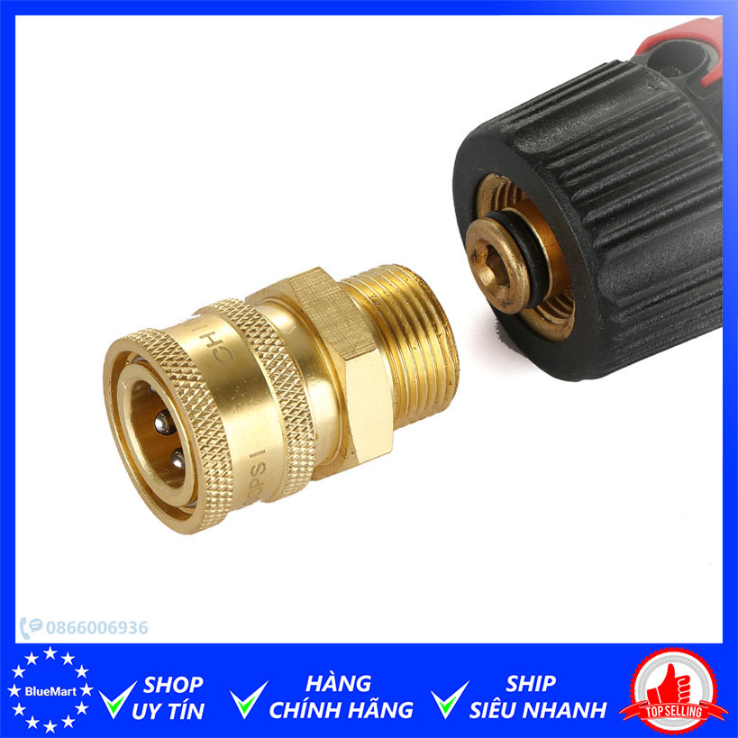Ốc chuyển đổi gắn súng rửa xe cao áp M22-3/8 bằng đồng thau