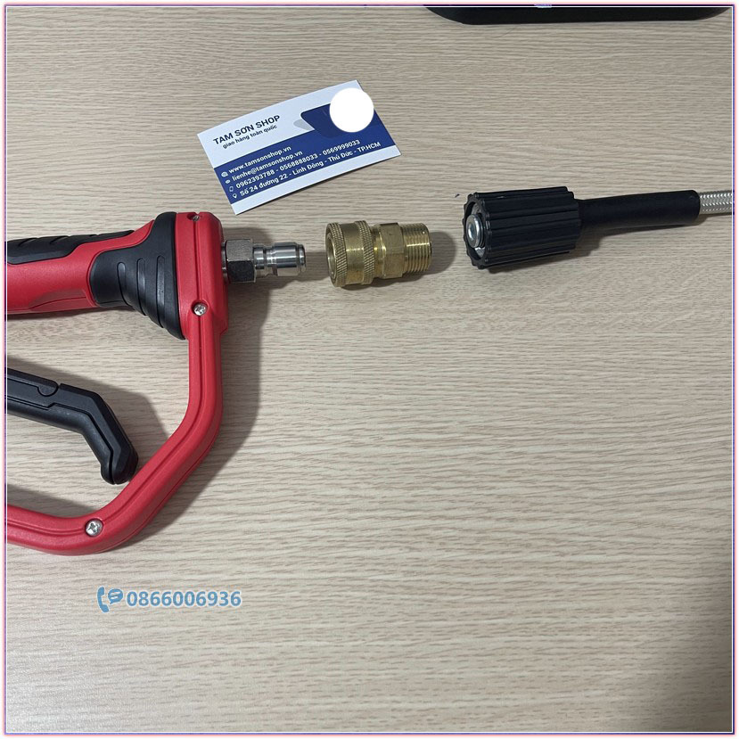 Ốc chuyển đổi gắn súng rửa xe cao áp M22-3/8 bằng đồng thau