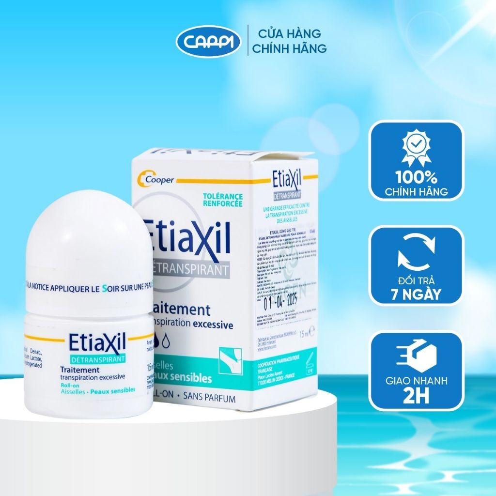 Lăn Khử Mùi Etiaxil, Lăn Nách Etiaxil Khử Mùi 15ml Dành Cho Nam, Nữ & Mọi Loại Da 15ml