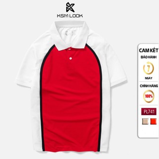 Áo Thun Polo Nam KSM LOOK Có Cổ Bẻ Ngăn Tay  Phối Sọc Vải Cá Sấu Thái Cao Cấp Mỏng Mát Rẻ Đẹp Trẻ Trung PL741